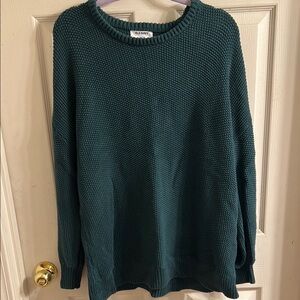 Old Navy Green Crew Neck Sweater Textured Knit
